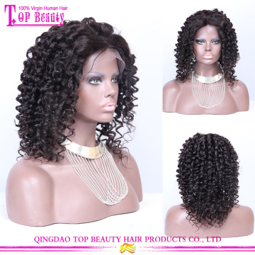 Wholesale brazilian virgin human hair short curly lace front wigs for black women